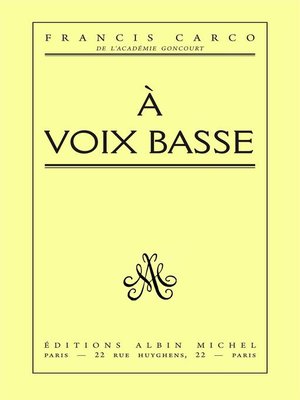 cover image of A voix basse